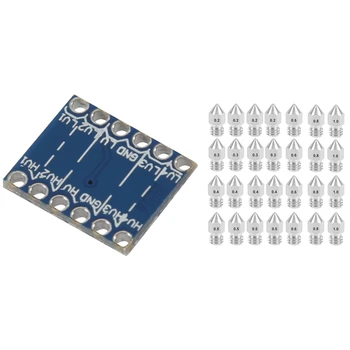 

5X Level Converter 4 Channel 5V - 3.3V & 28 Pcs MK8 Nozzle 0.2mm 0.m 0.4mm 0.5mm 0.6mm 0.8mm 1mm M6 Threaded