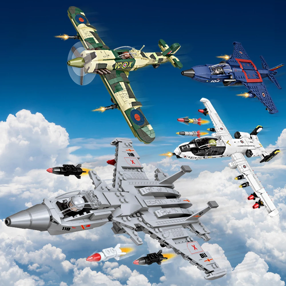 Набор строительных блоков истребитель Jet ВВС самолет совместимый с ведущими