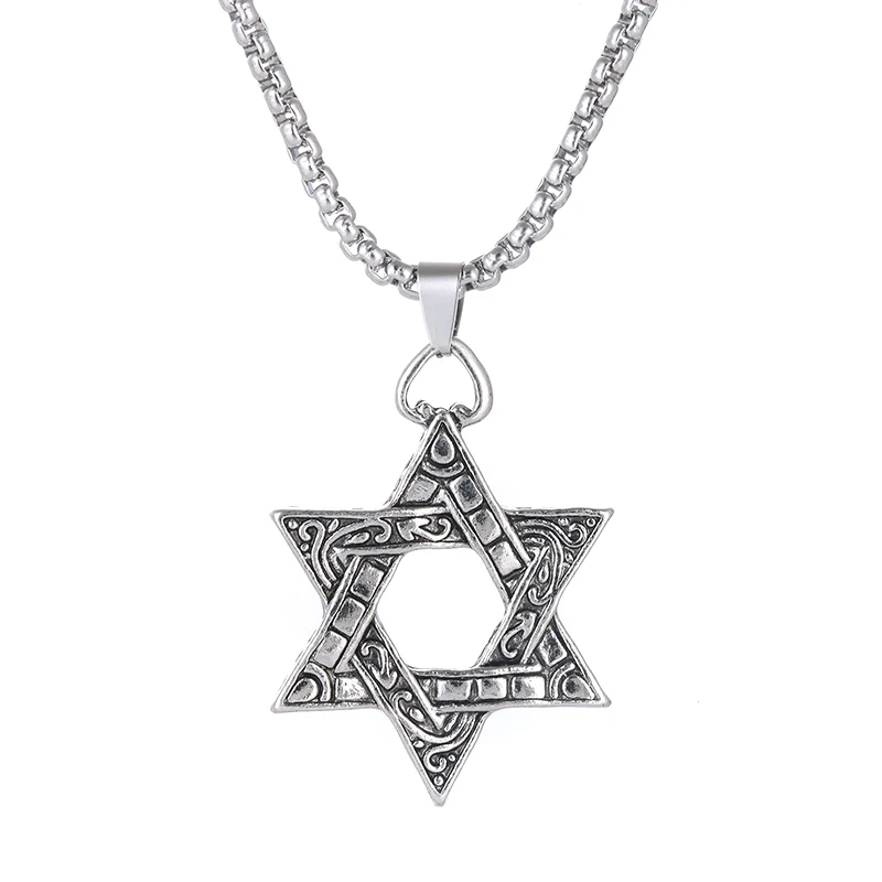 Новинка 2019 ожерелье серебряного цвета с подвеской в виде шестиконечной звезды