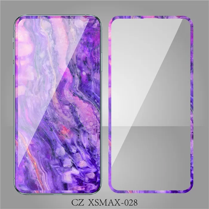 Мраморная полноэкранная 3D цветная фронтальная пленка из закаленного стекла для iPhone 11 pro MAX X XS MAX XR 6s 7 8 Plus, защитная пленка на весь экран - Цвет: 6