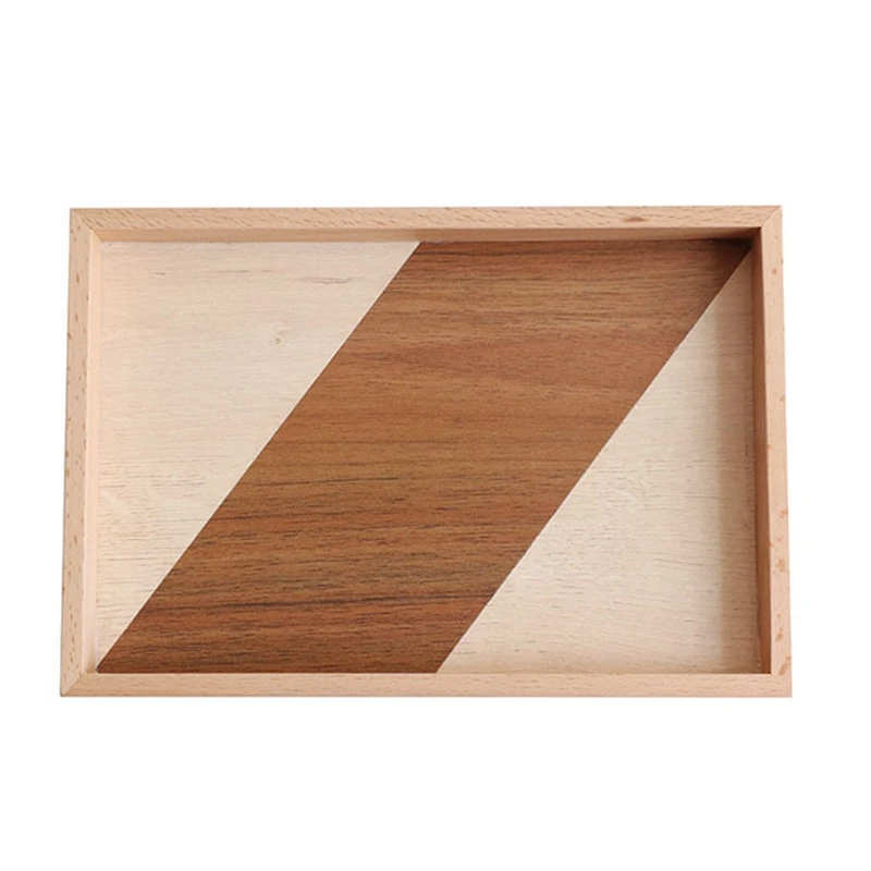 

Wooden Rectangular Tray Decoration Baking Tray Tea Food Storage Plate Placement Table Home Restaurant Kitchenware