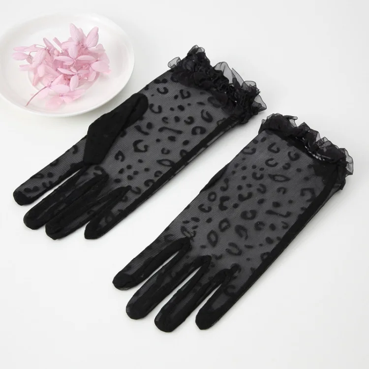 Креативные леопардовые украшения короткие кружевные перчатки для сцены вечерние женские перчатки - Цвет: S013