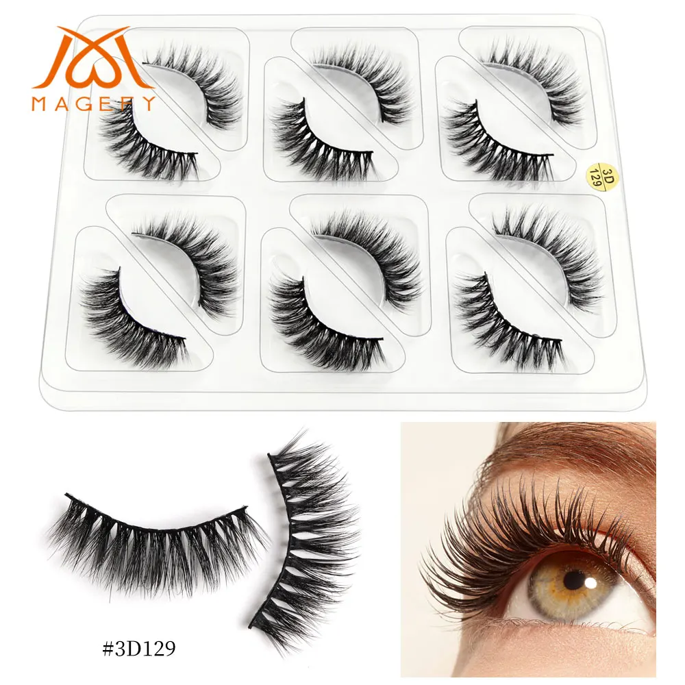 6 пар 3D накладные ресницы из норки наращивание натуральные длинные Wispy женский