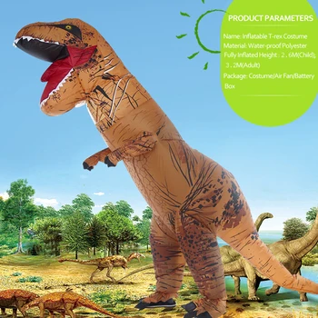 

Funny Adult Inflatable Dinosaur Trex Costume Suit Air Fan Operated Blow Up Halloween Cosplay Fancy Dress Animal Costume Jumpsuit