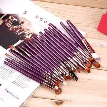 

New Arrival 20 pcs Professional Makeup Cosmetic Blush Purple Brush with Coffee Hair Blusher,Foundation,Powder quality