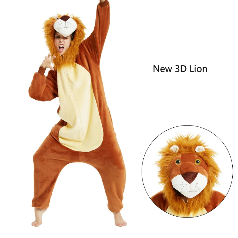 Kigurumi Onesie Kids Sleepwear Animal Unicorn Pajamas Cartoon Lion Girls Boys Party Clothing Cosplay Jumpsuit Child Costumes