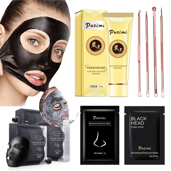 

Face Mask Blackhead Acne Remover Tool Nose Acne Black Dots Pore Cleansing Black Mask Peel-Off Mud Mask Black Head Tool Skin Care