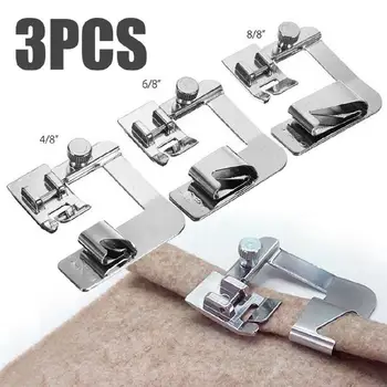 

3pcs/lot Domestic Sewing Machine Foot Presser Rolled Hem Feet Set for Brother Singer Sewing Accessories
