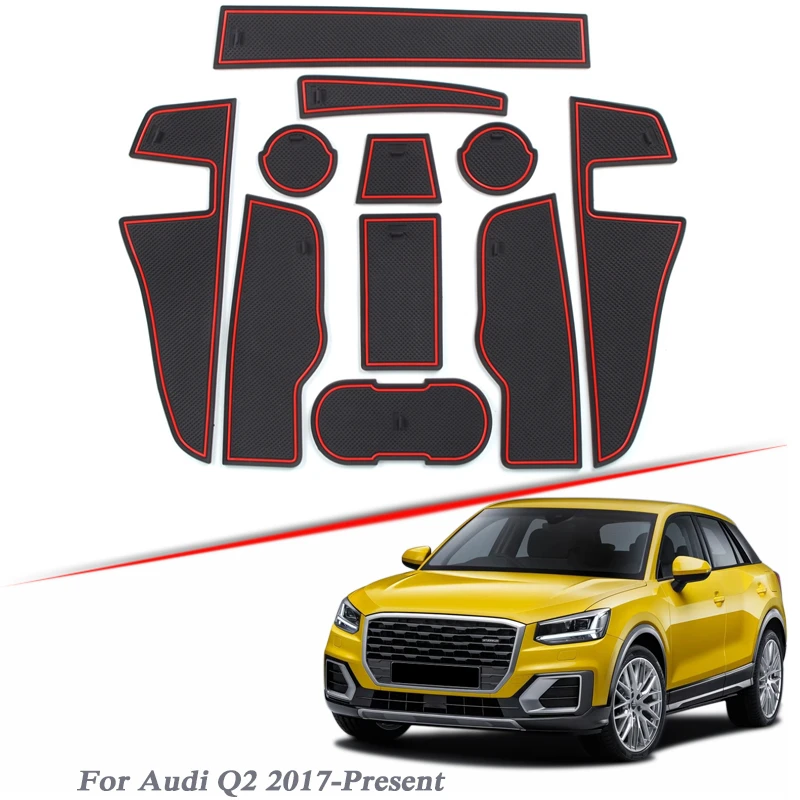 Противоскользящий коврик для Audi Q2L- S-Line Gate Slot Coaster анти-Грязная дверная паза коврик автомобильный интерьер гелевая накладка резиновый коврик