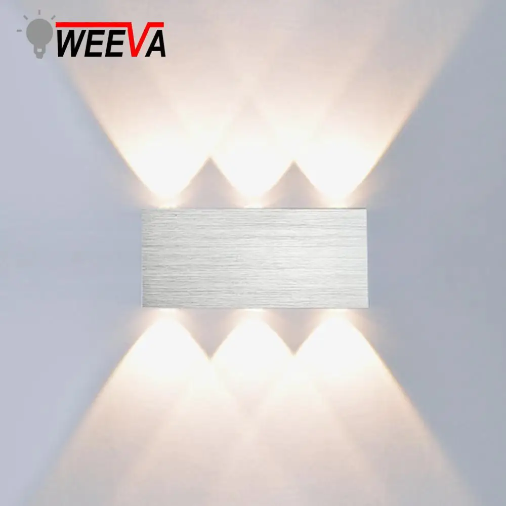 WEEVA Led Wall Lamp Modern Sconce Stair Light Fixture Bedroom Bed Living Room Bedside Indoor Lighting Home Hallway Loft Silver | Лампы и