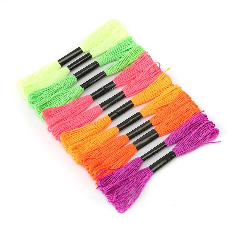 

New 12Pcs 8 Meters Cross Stitch Durable Bright Colors Cotton Sewing Skeins Craft Embroidery Thread Floss Kit DIY Sewing Tools