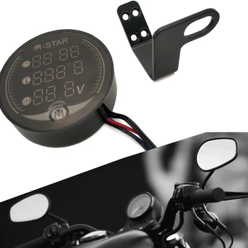 

For Ducati MONSTER S2R 800 748 916 996 998 848 SS800 Motorcycle Voltmeter Time Temperature LED 3-in-1 LED Digital Voltage Meter