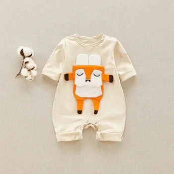 

Baby Onesie Infant Cartoon Stereo Fox Short Sleeve Cotton Crawling Clothes Rompers Children's Jumpsuit New Born Baby Clothes