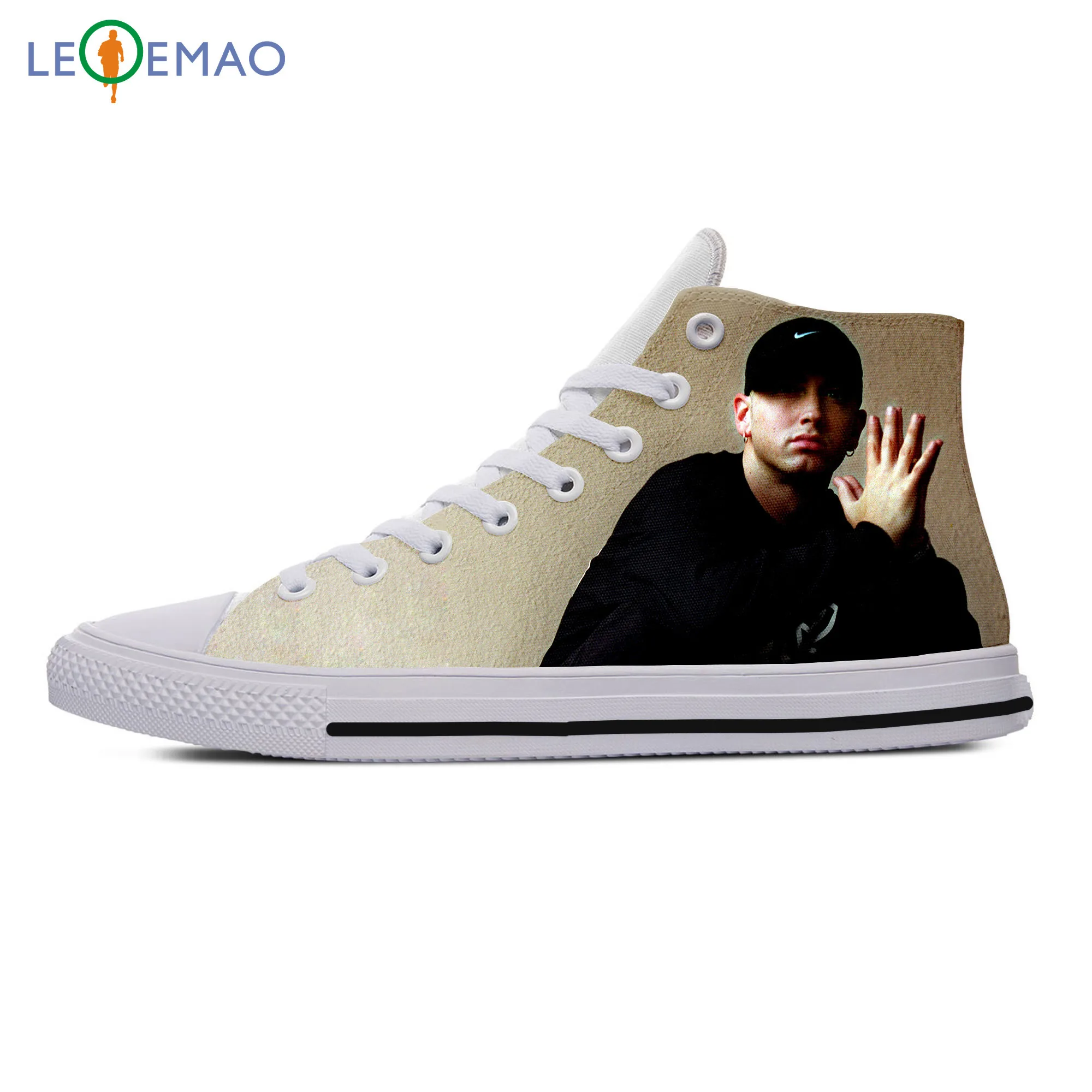 

Custom Spring Autumn Canvas Sneakers Eminem High Quality Handiness Flats Running Shoes Printing Comfortable Big White Zapatillas