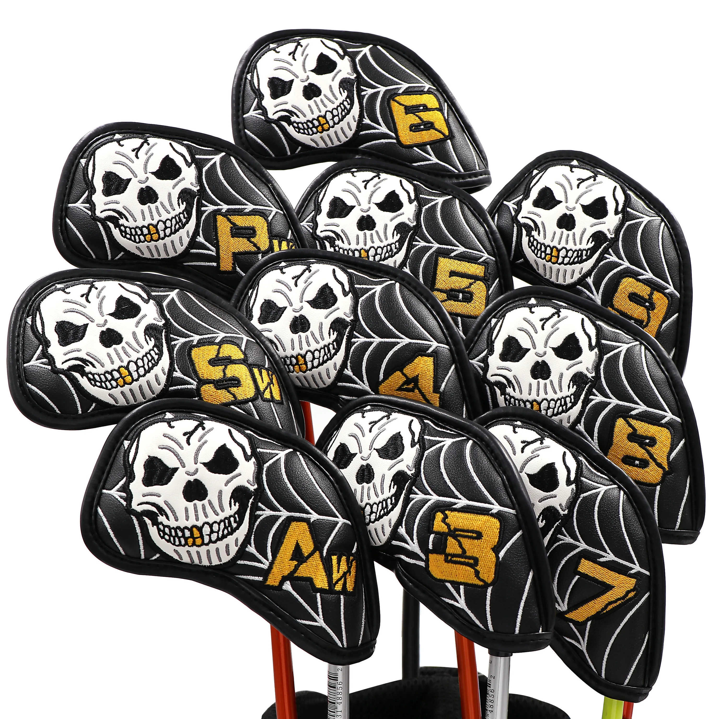 

CHAMPKEY NEW Original Design Skull Golf Iron Headcover 10 PCS/SET High Quality Pu Leather Golf Head Cover