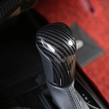 

ABS Carbon fibre For Toyota Yaris 2020 2021 Accessories Car gear shift lever knob handle cover trim Sticker Car styling 1pcs