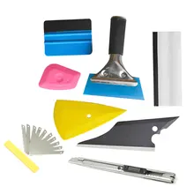 8 шт./компл. автомобиля Стекло Защитная пленка для окна автомобиля упаковочная оттенок установка инструмента, в том числе скребки кухонные ножи для пленки