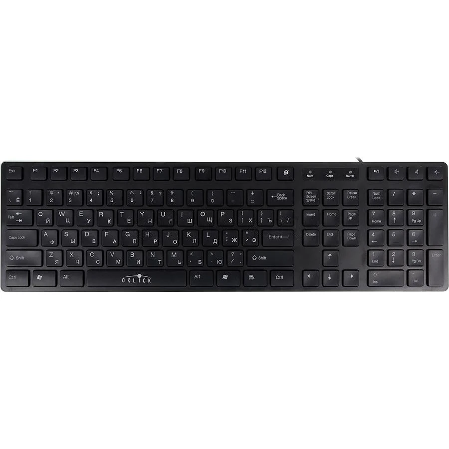 Клавиатура Oklick 570M черный USB slim Multimedia