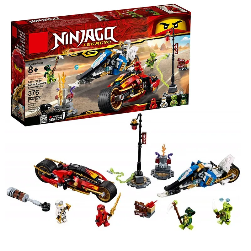 2019 Ninjagoes Kai's Blade Cycle и Zane's снегоход Фигурки Модели Строительные блоки