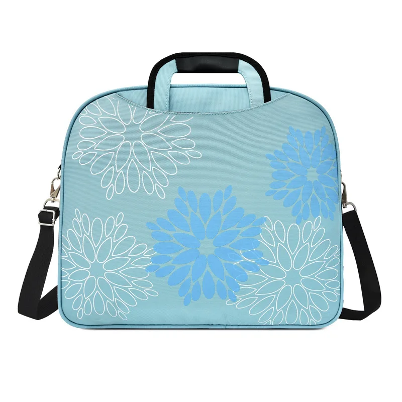 

Fashion Simple Flower Hand File Bag Business Printed Canvas Briefcase Wearable Simple Cross Briefcase