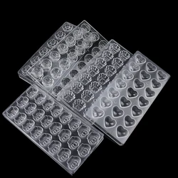 3D Polycarbonate Chocolate Moulds Chocolate Candy Bars Molds Tray Polycarbonate Plastic Form Flowers Baking Pastry Bakery Tools