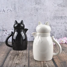 Japanese Ceramic Cat Face Shape Household Kettle Wine Pot Milk Pot Household Cat Shape Sake Pot Teapot