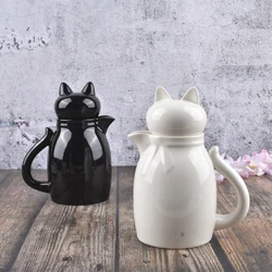 Japanese Ceramic Cat Face Shape Household Kettle Wine Pot Milk Pot Household Cat Shape Sake Pot Teapot