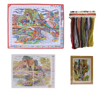 

Chinese DIY Pretty House Counted Printed Cross Stitch Embroidery Needlework Kit