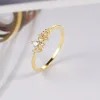 Fashion Trendy Elegant Rings For Women Romantic Women's Ring Light Yellow Gold Color Thin Finger Accessories Jewelry KCR088 ► Photo 3/6