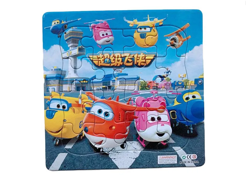 3 pcs/set Cartoon Paper Puzzles Super Wings Plane Action Figures Color Printing Education Jigsaw Kid Gift Toy wrestling toys