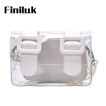 

Finiluk Women Flap Handbags Summer Transparent Bag Ladies Tote Batg Summer Fashion Shoulder Bag Beach Bag Sling Bags BIZ186 PM
