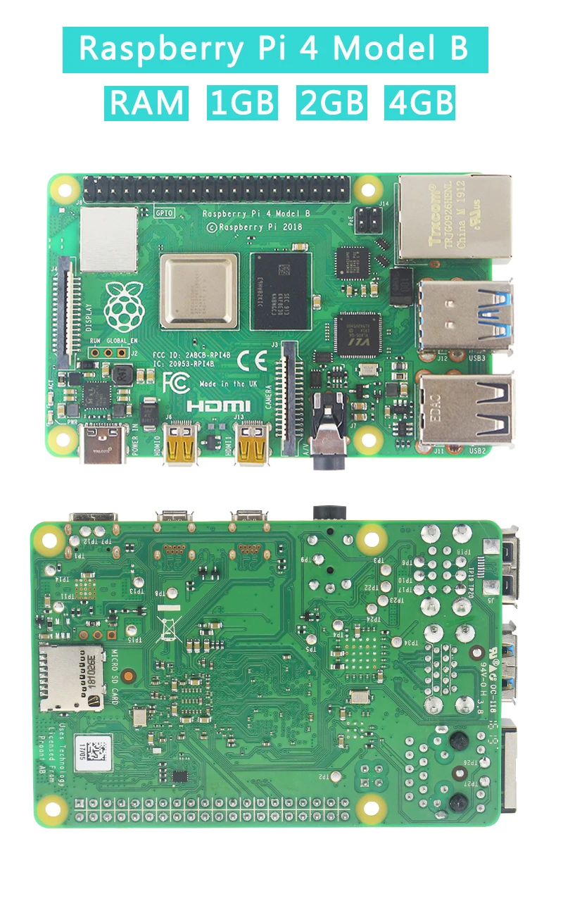 Комплект для игр Raspberry Pi 4 Model B Великобритания 64 ГБ 32 SD карта акриловый чехол