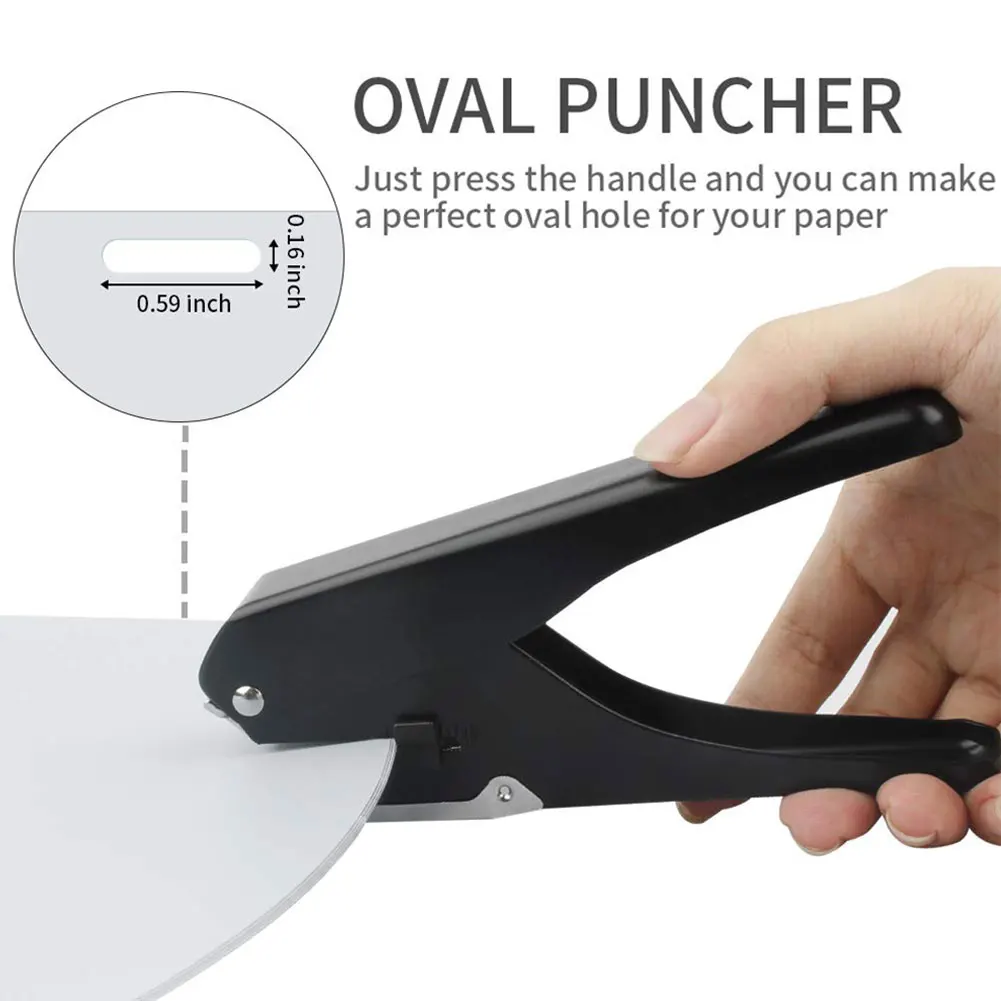 Generic Oval Hole Puncher Metal Single Hole Punch For Crafts ID Cards Badge  @ Best Price Online