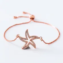 Цепочка из серебра и золота, браслет из кубического циркония, браслет в виде макраме, браслет в виде морской звезды xgb343, очаровательные женские браслеты