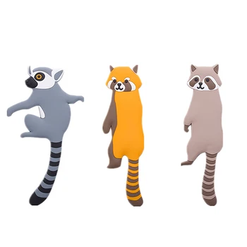 

3Pcs Repeated Use Magic Stick No Trace Hook Cartoon Animal Tail Hook Storage Hook Storage Rack Wall Hooks Bathroom Supplies