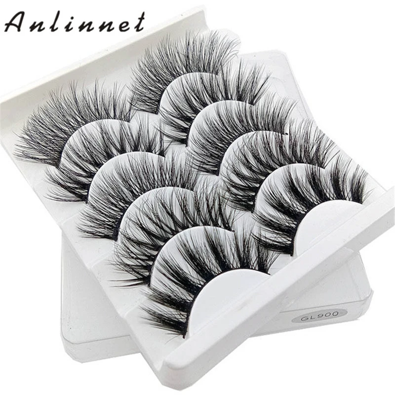 5 pairs of makeup 3D false eyelashes handmade mink false eyelashes natural eyelash extension ladies make up false eyelashes