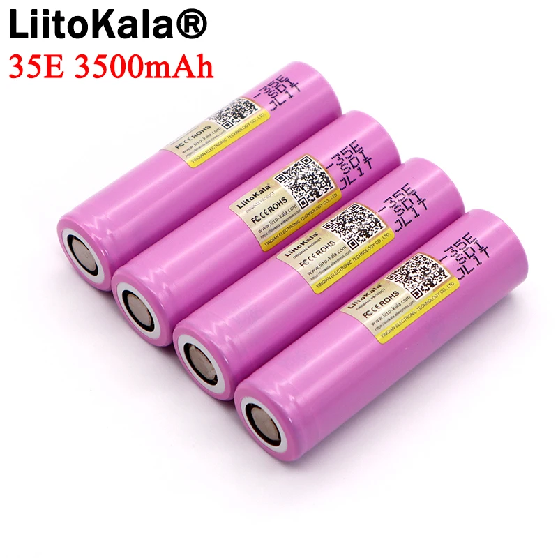 Литиевая батарея Liitokala 4 40 шт. оригинальная мощность 18650 35E 3500 мАч 3 7 В 25A высокая