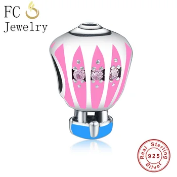 

FC Jewelry Fit Original Brand Charm Bracelet Authentic 925 Silver Enamel Hot Air Balloon Mix CZ Bead Mix CZ Stone Berloque DIY
