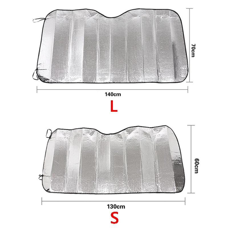 Car Sun Block Sunscreen Insulation Board Moisture-proof Aluminum Foil Visor Pad Front Windshield Cover Car With Shrink Sun Block