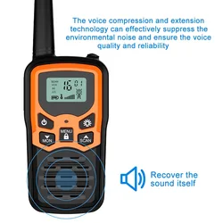 Talkie walkie longue portée, radio bidirectionnelle jusqu'à 5 Miles en champ libre, 8/22 canaux FRS/PMR/GMRS 
