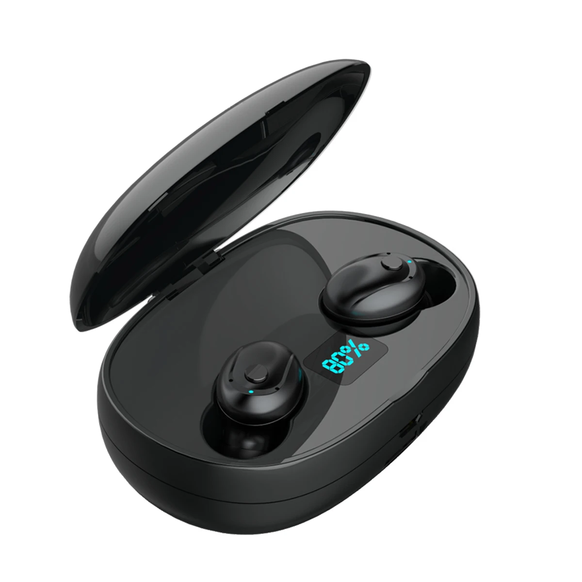 Черный TWS беспроводные наушники bluetooth 5,0 Мощный светодиодный дисплей стерео водонепроницаемые спортивные Беспроводные наушники с 2200 мАч power Bank - Цвет: Черный