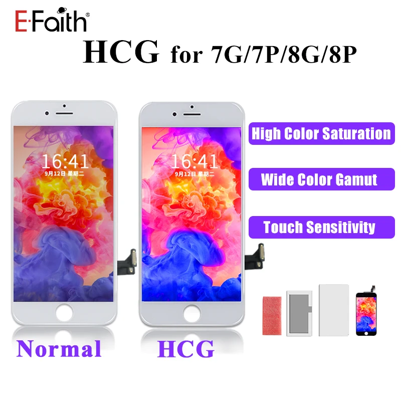10PCS/lot EFaith New HCG High Color Saturation For iPhone 7G 7P 7Plus 8G 8 Plus lcd Display with 3D Touch Screen by DHL Shipping | Мобильные