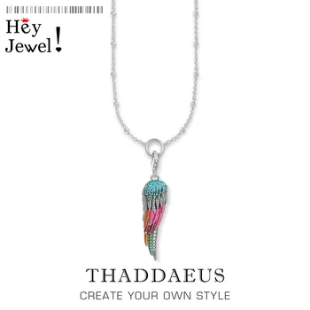 

Charm Necklace Parrot Wing,2020 Summer New Fashion Bohemia Jewelry Europe 925 Sterling Silver Bird of Paradise Gift For Women
