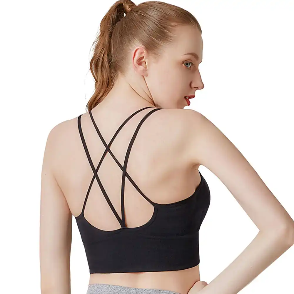 Bokamoda レディースシームレスなスポーツブラなし鋼リング圧縮胸の強化セクシーな美容バックヨガスポーツブラクロップトップベスト耐震ブラトップ Sports Bras Aliexpress