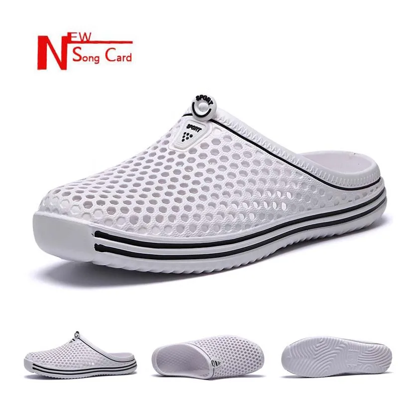 

Women's men's sandals 2019 jelly couple slippers summer sandals fashion hollow breathable beach slippers massage slippers