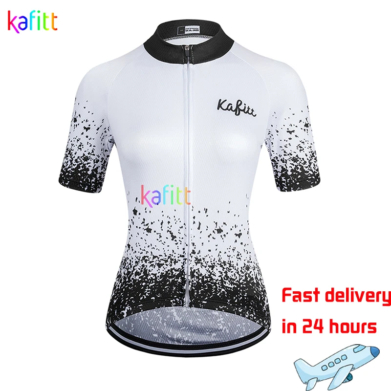 Kafitt Women's Short Sleeve Jersey Bike Clothing Ropa Ciclismo Road Bicycling Shirt Quick-Drying Uniform Breathable Summer