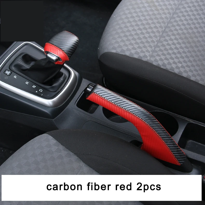 Lsrtw2017 автомобиля Шестерни рычаг ручного тормоза подлокотника для Kia Rio X Line Kx крест K2 Рио аксессуары для интерьера - Название цвета: both red wire 2 pcs