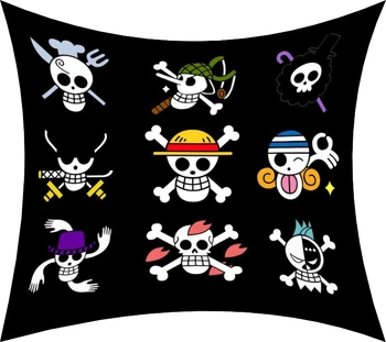 

One Piece pillow cover, Creative cartoon One Piece skull Luffy Small fresh Short plush throw pillow case pillowcase
