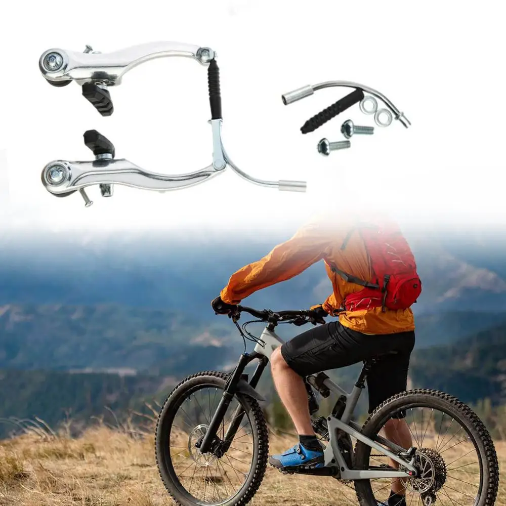 

Aluminum Alloy V Brake Bicycle Bike Cycling For MTB Curved Rods Gaskets Full Set