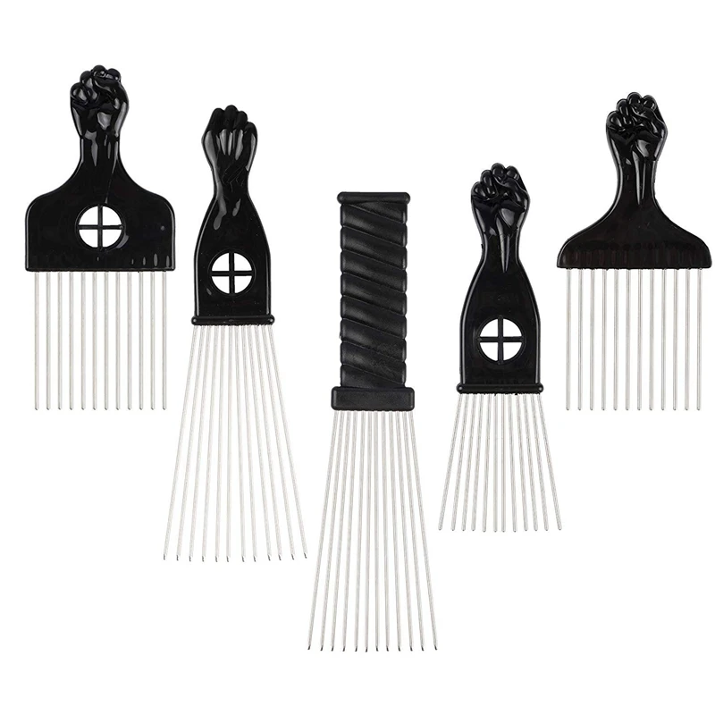 

5 Pieces of Metal African Hairdressing Comb Hair Styling Tool Hairpin, Suitable for Natural Hair and Hair, African Comb, Curly H